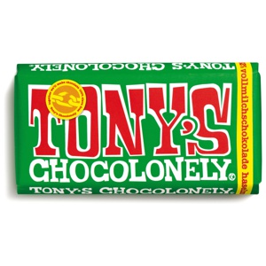 Tony's Chocolonely Milk Chocolate Hazelnut 180 g produkt bild
