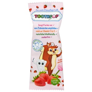TOOTHPOP Zahnpflege-Lolli Erdbeergeschmack 1 St Produktbild