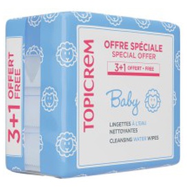 Topicrem Baby Water-Based Cleansing Wipes, Pack Of 4 X 60 Units Produktbild