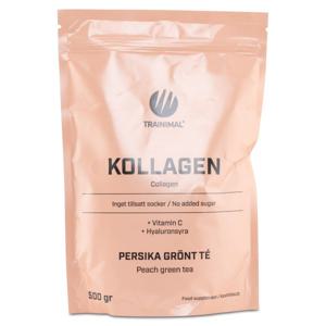 Trainimal Kollagen + Hyaluronsyra Peach/Green Tea 05 kg produkt bild