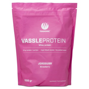 Trainimal Valleprotein Jordbærshake 1 kg produktbillede