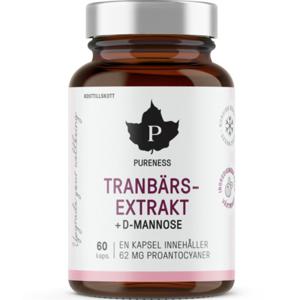 Tranbärsextrakt + D-mannose 60 kapslar produkt bild