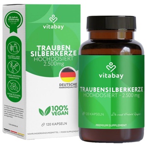 Traubensilberkerze Extrakt 2500 mg vegan Kapseln Produktbild