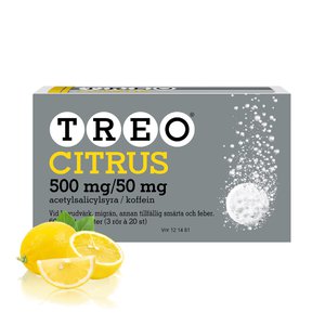 Treo Citrus värktablett, brustablett 500 mg/50 mg 3 x 20 st produkt bild
