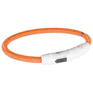 Trixie Flash Light LED-halsband Orange (XS-S) produkt bild