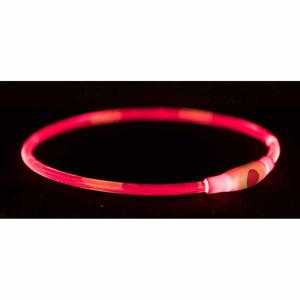 Trixie Flash Light Lysande Hundhalsband Röd produkt bild