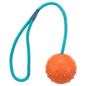 Trixie Hundespielzeug Gummiball mit Schnur Produktbild