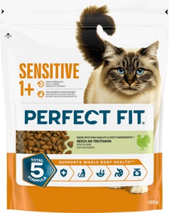 Trockenfutter Katze sensitive 1+ mit Truthahn, Adult, 750 g Produktbild