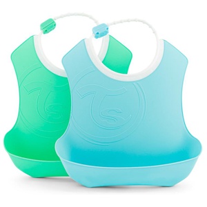 Twistshake Bib 4+m Pastel Blue Green produkt bild