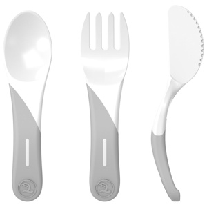 Twistshake Learn Cutlery 6+m White produkt bild