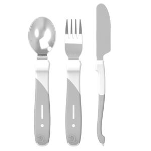 Twistshake Learn Cutlery Stainless Steel 12+m White produkt bild
