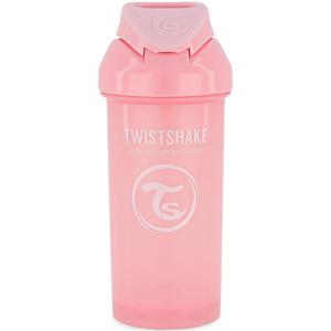 Twistshake Straw Cup 6+m Pastel Pink 360 ml produkt bild