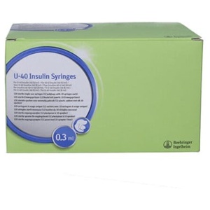 U-40 Insulin Syringes 0,3 ml 120 stk. produktbillede