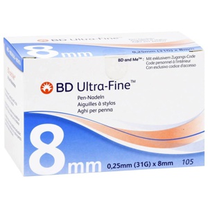 Ultra-fine Pen-nadeln 8 mm 31 G 0,25 mm 105 St Kanüle Produktbild