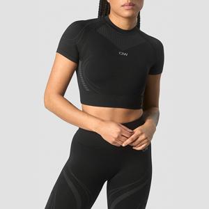 Ultra Seamless Cropped T-shirt Wmn Black produkt bild