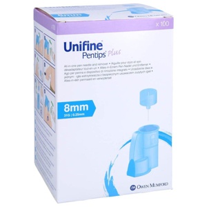 UNIFINE Pentips plus Kanüle 31 G 8 mm 100 St Kanüle Produktbild