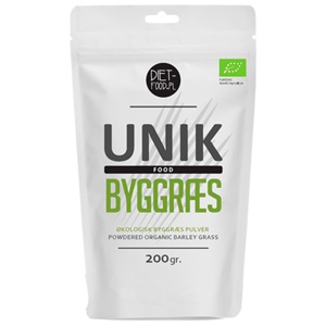 Unik Food Byggræs pulver Ø 200 g produktbillede