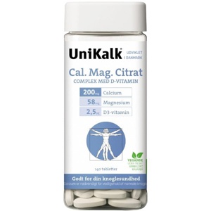 Unikalk Cal. Mag. Citrat - 140 tabl. produktbillede