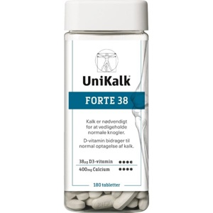 Unikalk Forte 38   180 tabletter produktbillede