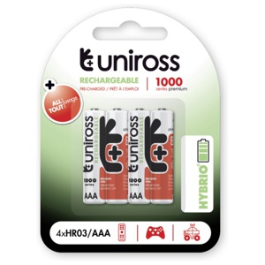 Uniross Laddbara batterier AAA/LR03 produkt bild