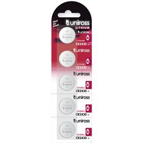 Uniross U5CR2430 Engångsbatteri CR2430 Litium 3 V 5 styck Silver produkt bild