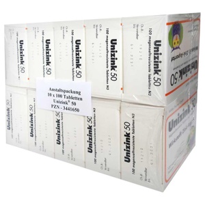 Unizink 50 10X100 St Tabletten magensaftresistent Produktbild