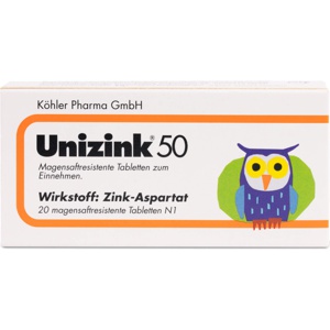 UNIZINK 50 magensaftresistente Tabletten Produktbild