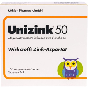 UNIZINK 50 magensaftresistente Tabletten Produktbild