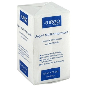 URGO MULLKOMPRESSEN 7,5x7,5 cm unsteril Produktbild