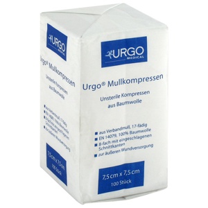 Urgo Mullkompressen 7,5x7,5c m unsteril Produktbild