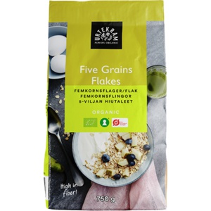 Urtekram Femkornsflager Ø 750 g produktbillede
