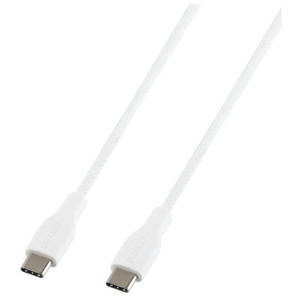 USB-C till USB-C Flätad Laddningskabel 60W 1 m Vit produkt bild