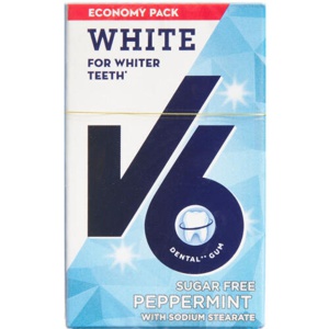 V6 Økonomipakke White Peppermint Tyggegummi produktbillede