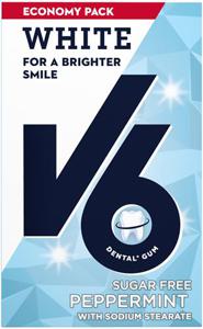 V6 White Peppermint tuggummi 72 g produkt bild