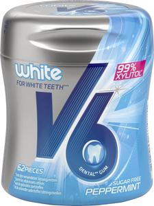 V6 White Peppermint Tuggummi 87 g produkt bild