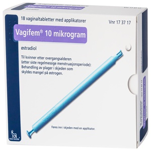 Vagifem 10mcg vaginaltabletter med applikator 18 stk produktbilde