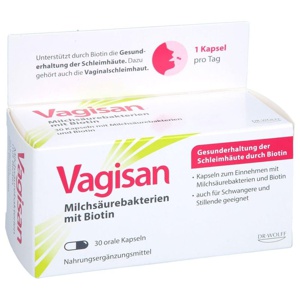 VAGISAN Milchsäurebakterien mit Biotin Kapseln Produktbild