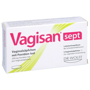 VAGISAN sept Vaginalzäpfchen mit Povidon-Iod Produktbild
