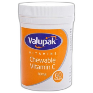 Valupak Chewable Vitamin C Tablets 80mg Pack of 60 product image