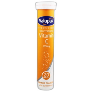 Valupak Vitamin C Effervescent High Strength 1000mg Pack of 20 product image