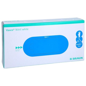 VASCO Nitril white Untersuchungshandschuhe S Produktbild
