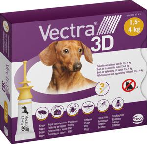 Vectra 3D för hund, 1,5-4 kg spot-on, lösning produkt bild