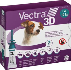 Vectra 3D för hund, 4-10 kg spot-on, lösning produkt bild