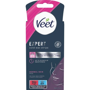 Veet Expert Cold Wax Strips Face Normal Skin 16stk produktbilde