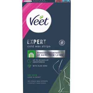 Veet Expert Cold Wax Strips Legs & Body Dry Skin 20stk produktbilde