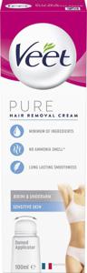 Veet Pure Hair Removal Cream Sensitive Skin Bikini & Underarm 100 ml produkt bild