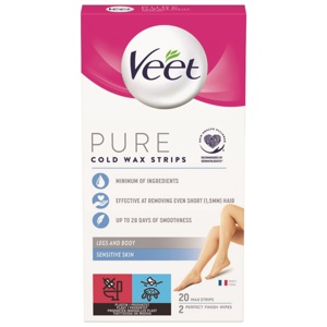 Veet Pure hårfjerningsstrips kropp og ben 20 stk produktbilde
