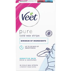 Veet Pure Vaxremsor Känslig hud bikini & underarm 16 st produkt bild