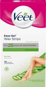 Veet Wax Strips Easy Grip For Dry Skin 20Pcs produkt bild