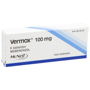 Vermox 100 mg tabletter 6 stk produktbilde